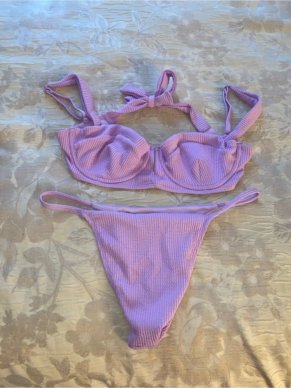 Monday Swimwear Lilac Ribbed Underwire Bikini Top